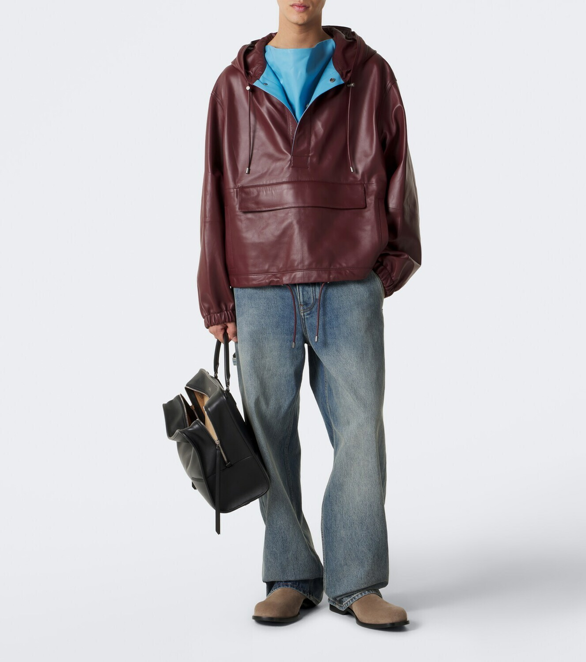 Loewe Hooded leather jacket