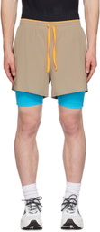 7 DAYS Active Taupe Two-In-One Shorts