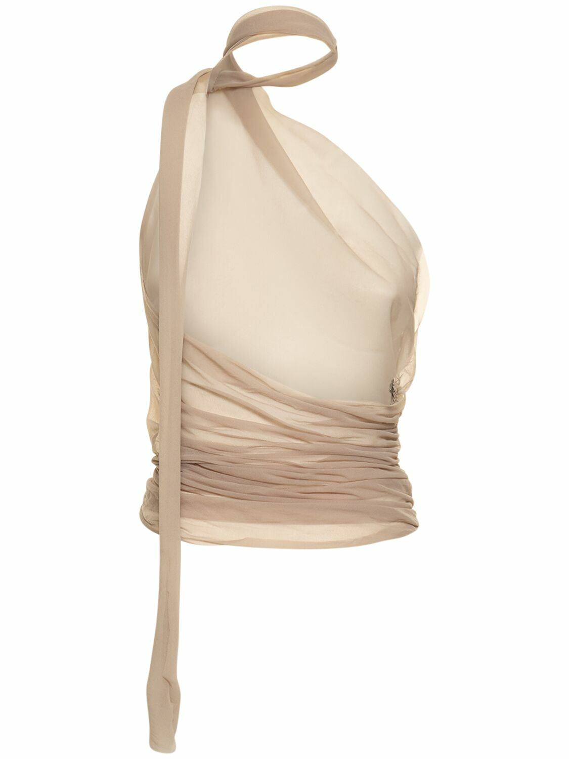LUDOVIC DE SAINT SERNIN - Sheer Chiffon Halter Neck Top