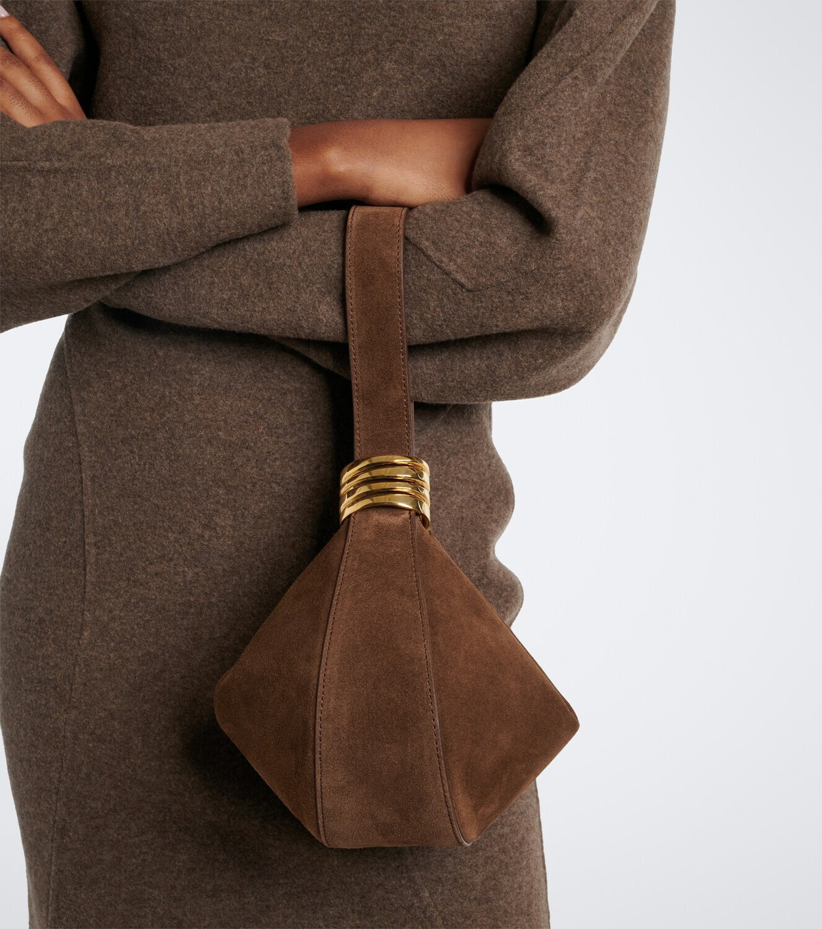 Amanu Zambia suede top-handle bag