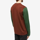 Comme des Garçons Homme Plus Men's Contrast Sleeves Crew Knit in Brown/Dark Green