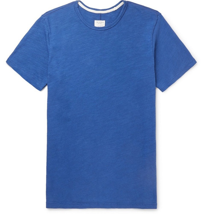 Photo: rag & bone - Slub Cotton-Jersey T-Shirt - Blue