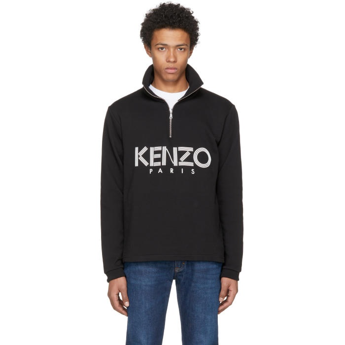 Photo: Kenzo Black Logo Zip Sweatshirt