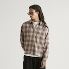 END. Men's Border Shirt in Dark Sand Check