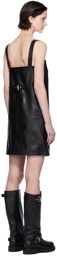 Juun.J Black Utility Rider Faux-Leather Minidress