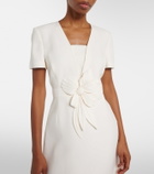 Valentino Crepe Couture floral-appliqué midi dress