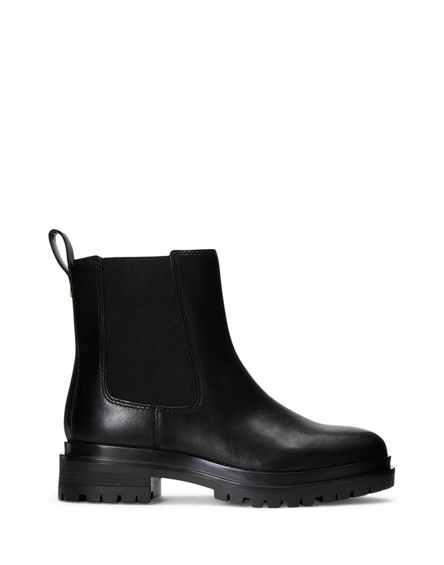 Photo: Lauren Ralph Lauren Corinne Burnished Leather Bootie Womens Ankle boots in Black