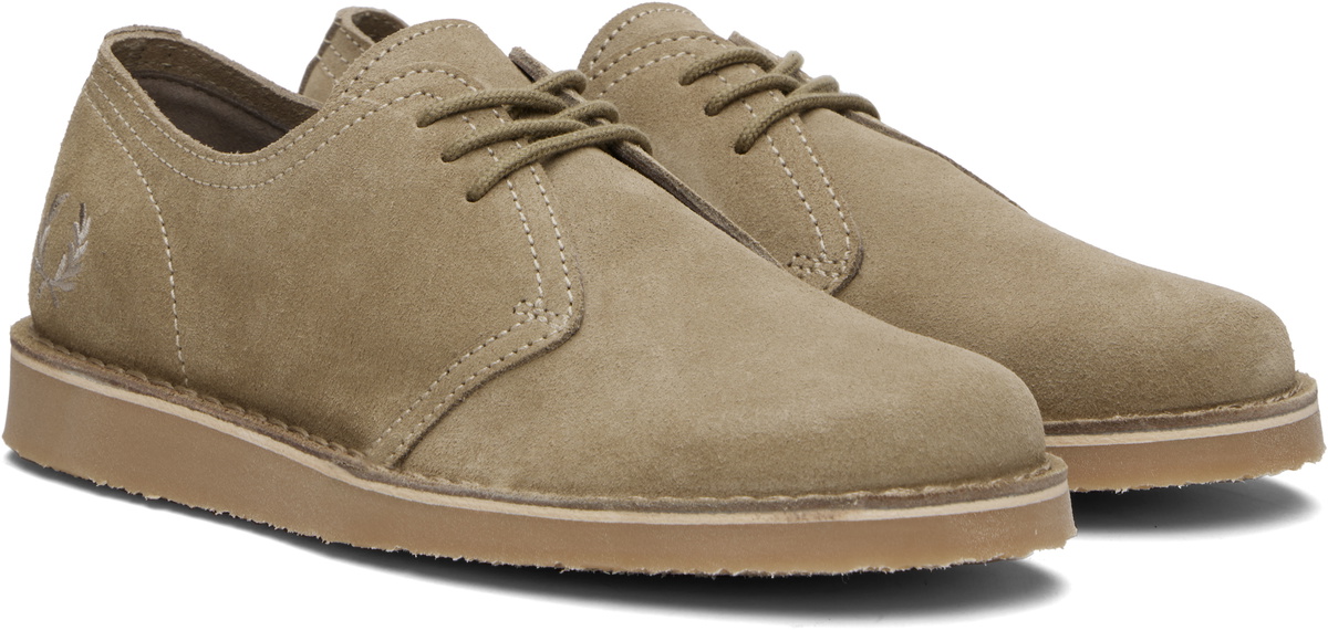 Fred Perry Khaki Linden Suede Derbys Fred Perry