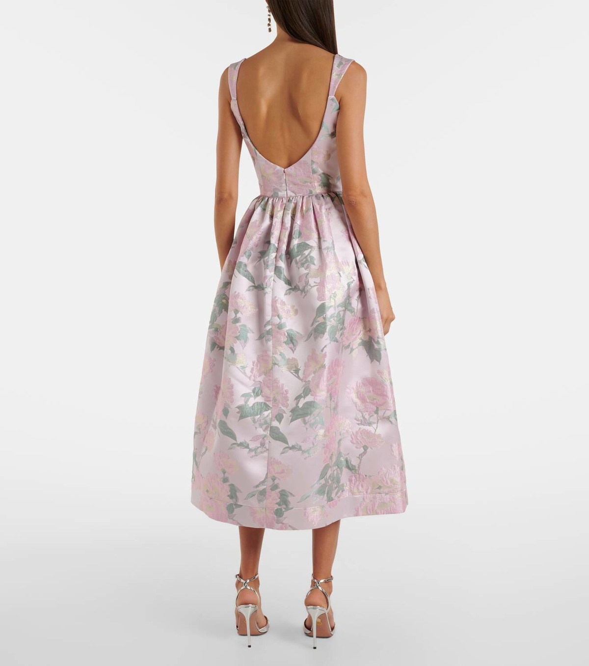 Markarian Apple floral brocade corset dress