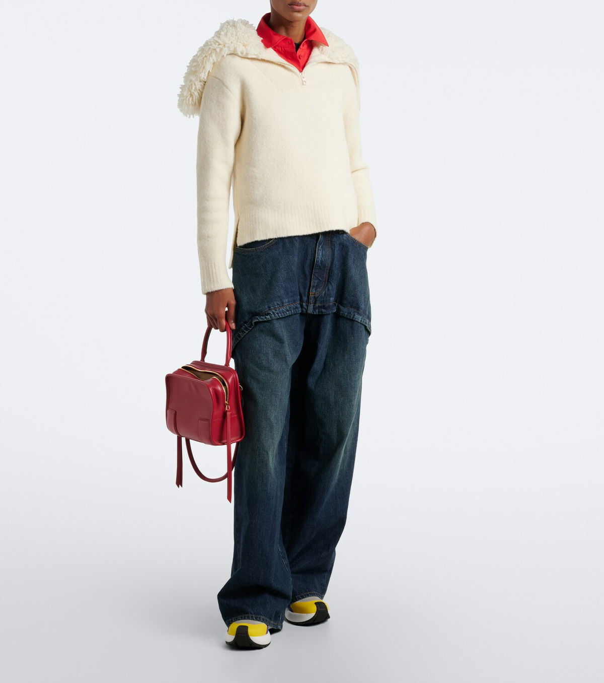 Loewe Pogo colorbocked mesh-trimmed sneakers