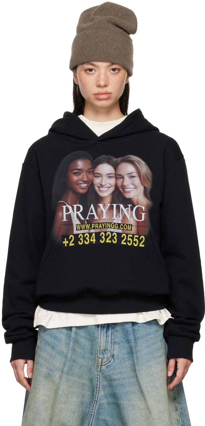Praying Black AI Girls Hoodie Praying