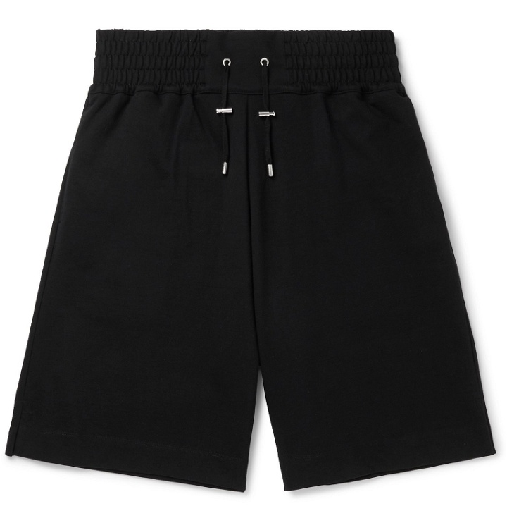 Photo: Balmain - Logo-Flocked Loopback Cotton-Jersey Shorts - Black