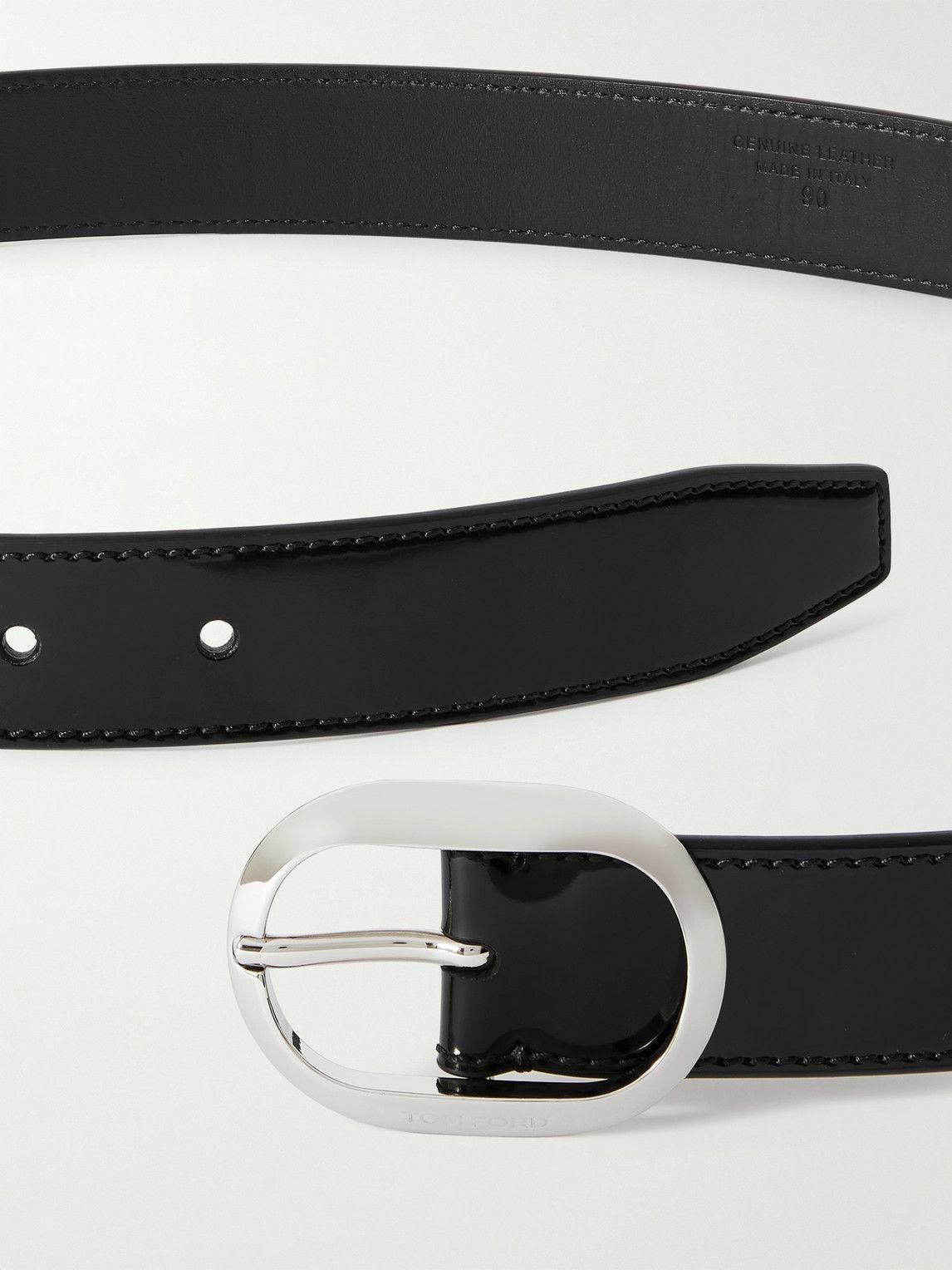 Tom Ford Black And White Leather Belt display picture 3