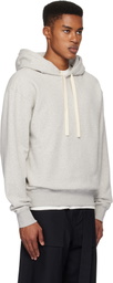 Jil Sander Gray Logo Patch Hoodie