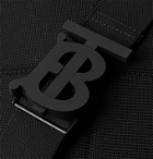 BURBERRY - Logo-Print Leather-Trimmed Coated-Canvas Sling Backpack - Black