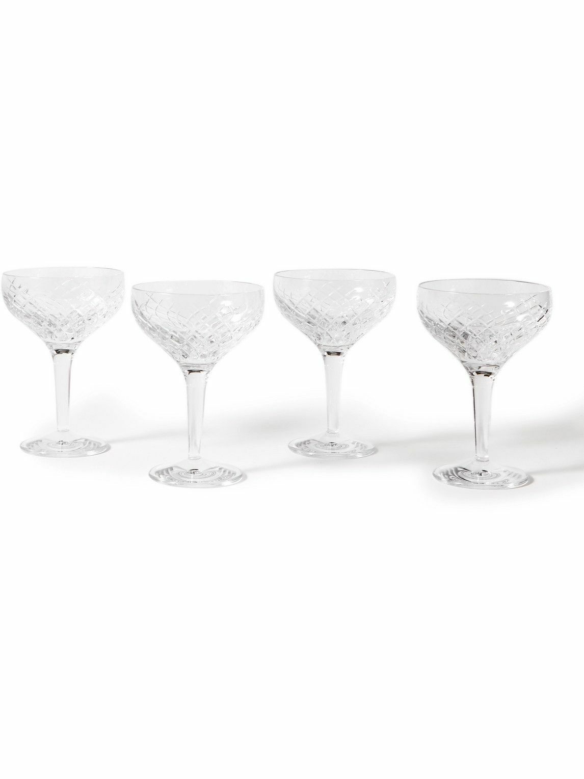 Barwell Cut Crystal Champagne Coupe, Set of Four - Soho Home