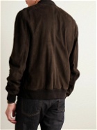 Canali - Suede Bomber Jacket - Brown