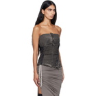 Rick Owens Gray Tower Bustier Denim Top