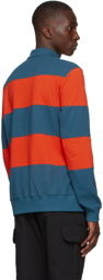 PS by Paul Smith Blue & Orange Stripe Long Sleeve Polo