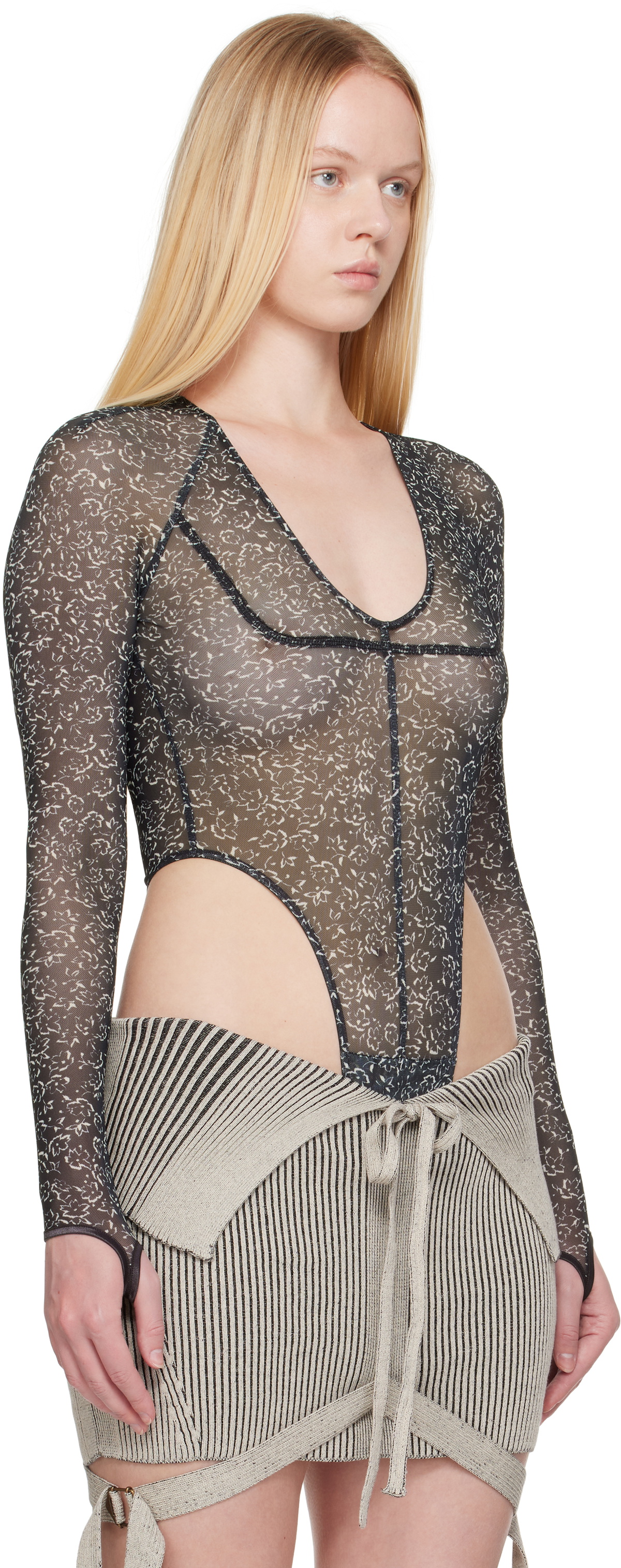 KNWLS Black Haze Bodysuit