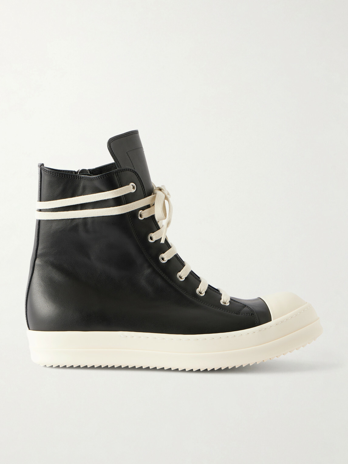 Rick Owens - Ramones Full-Grain Leather and Rubber Sneakers - Black