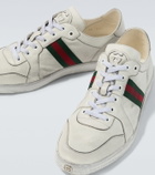 Gucci Stretch Web Stripe leather sneakers