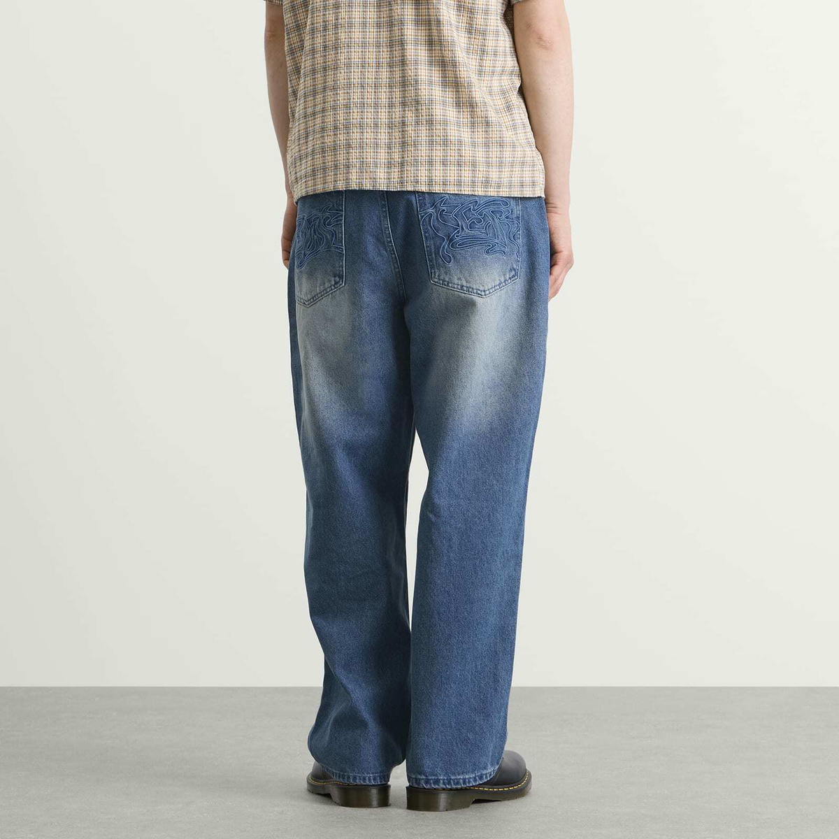Butter Goods Men's Drummer Baggy Denim Jeans in Stone Wash Blue