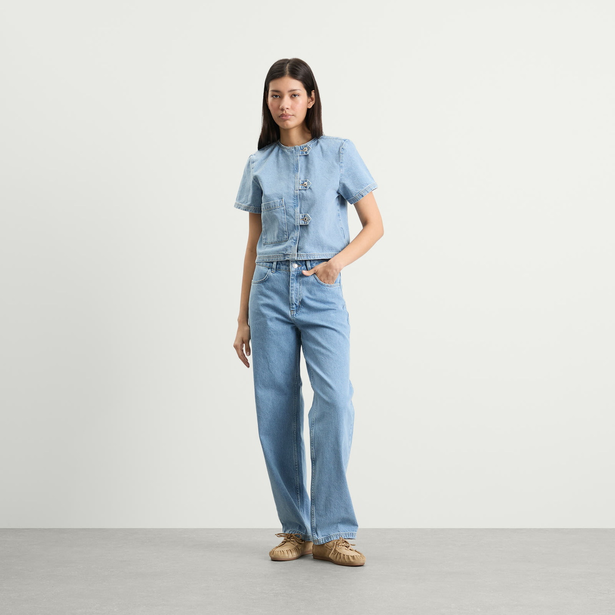 Hosbjerg Women's Bailey Denim Pants in Light Blue