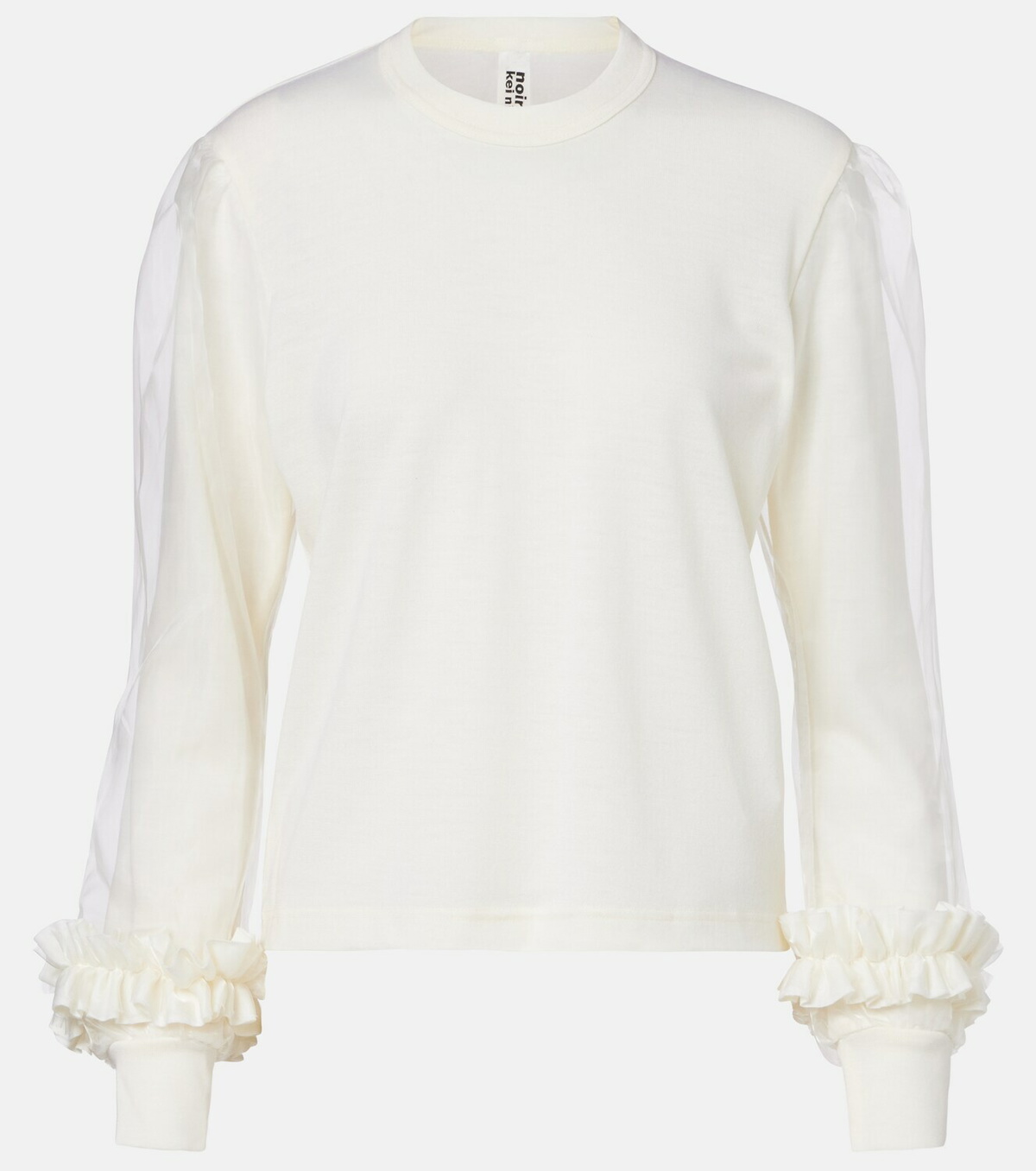 Noir Kei Ninomiya Tulle-trimmed wool sweater