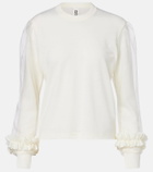 Noir Kei Ninomiya Tulle-trimmed wool sweater