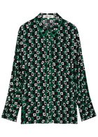 Diane Von Furstenberg Alona Printed Shirt Black
