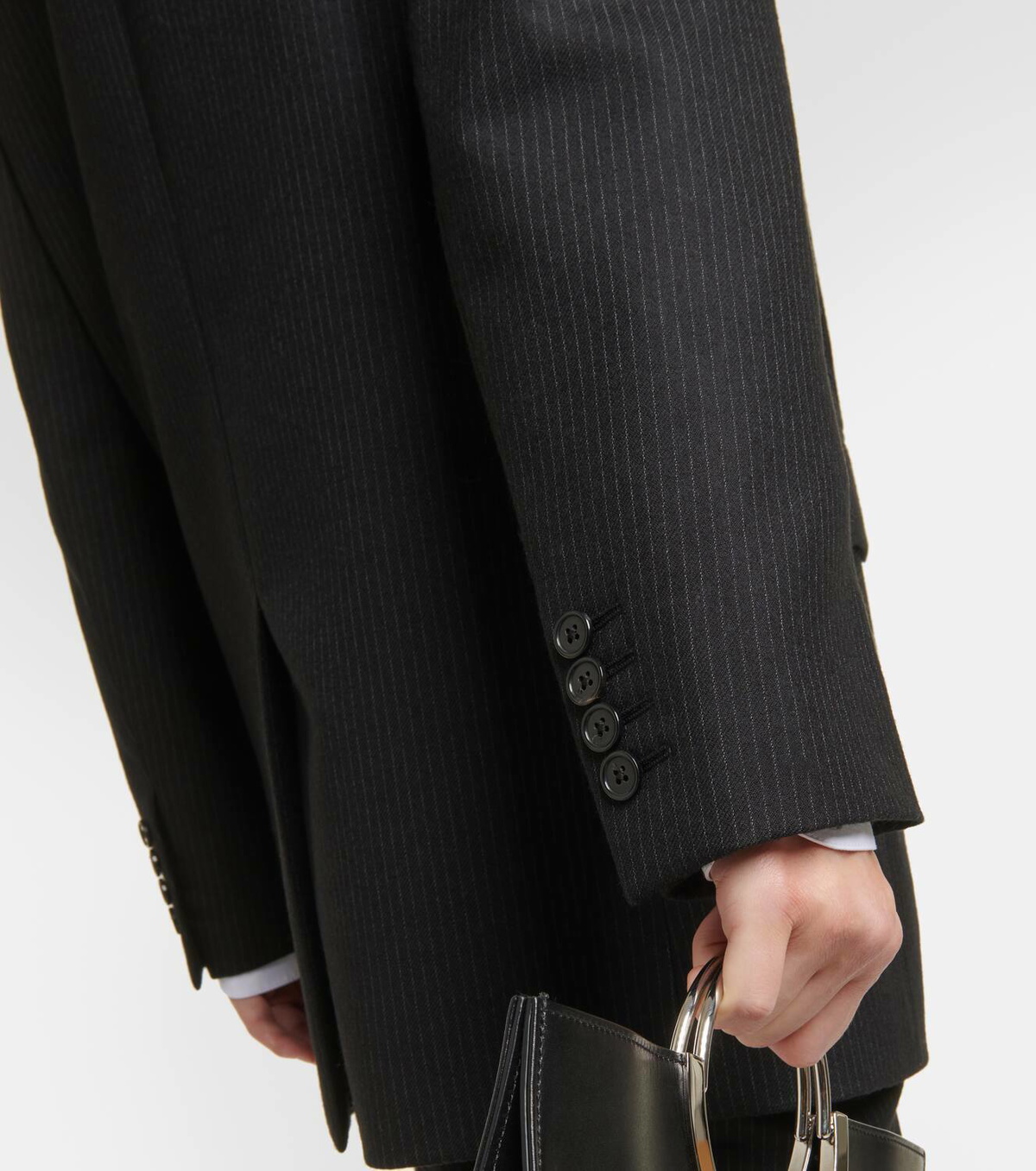 The Row Pinstripe single-breasted virgin wool blazer The Row