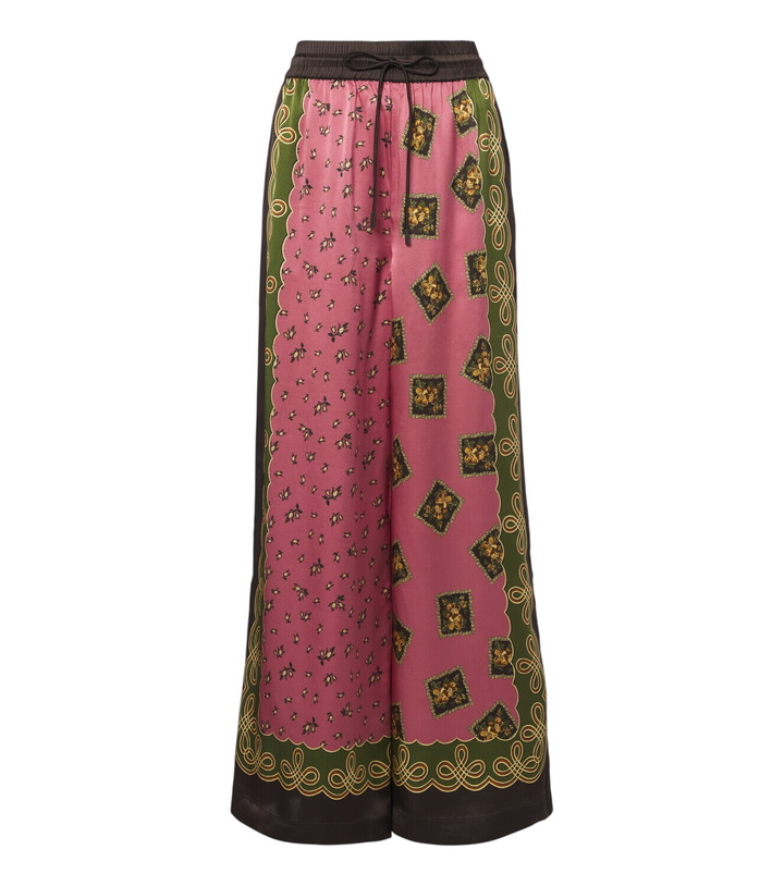 Photo: Alémais Lacey printed silk twill palazzo pants