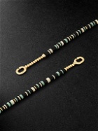 MAOR - Housa 18-Karat Gold, Amazonite and Diamond Beaded Necklace