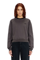 Diesel Sweatshirt with bands and Oval D embroidery - Sweaters Womens in Grey