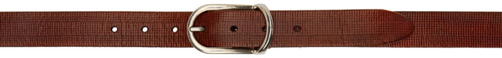 Photo: Brunello Cucinelli Brown Embossed Leather Belt