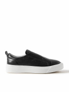 Kiton - Leather Slip-On Sneakers - Blue