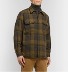 Camoshita - Checked Brushed Wool-Flannel Overshirt - Green