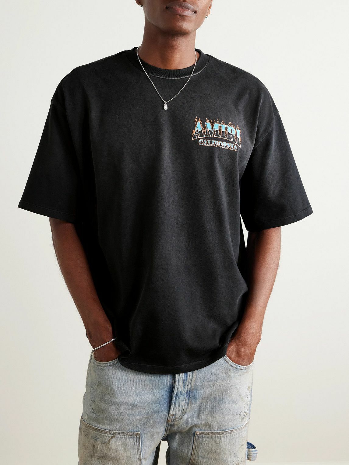 Tシャツ・カットソー AMIRI Sunny Place Oversized T-Shirt AMIRI Sunny Place T-shirt | Black | FARFETCH