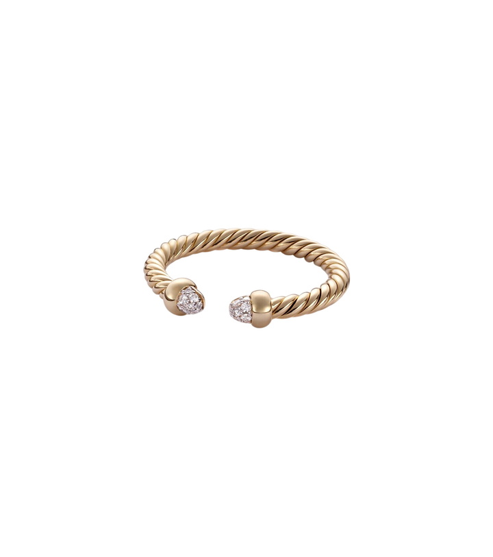 Photo: David Yurman Cablespira® Micro 18kt gold ring with diamonds