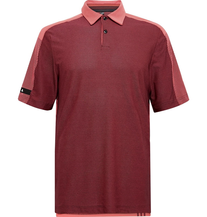 Photo: Adidas Golf - AEROREADY and Mesh Golf Polo Shirt - Red