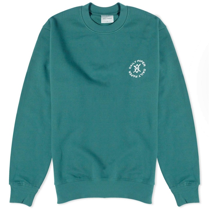 Photo: Daily Paper Men's Circle Crew Neck Sweater in Pine Green
