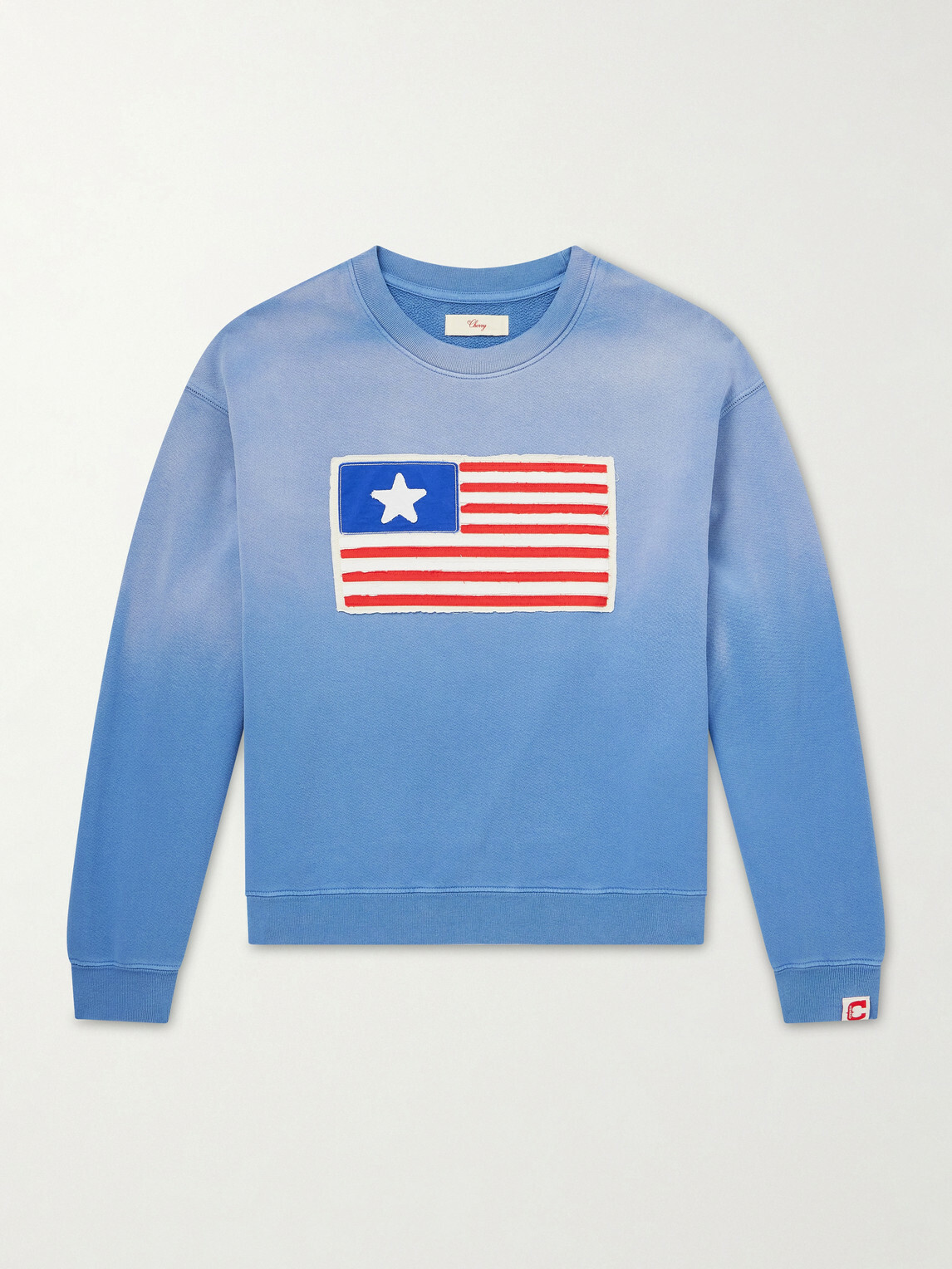Cherry Los Angeles - Embroidered Cotton-Jersey Sweater - Blue
