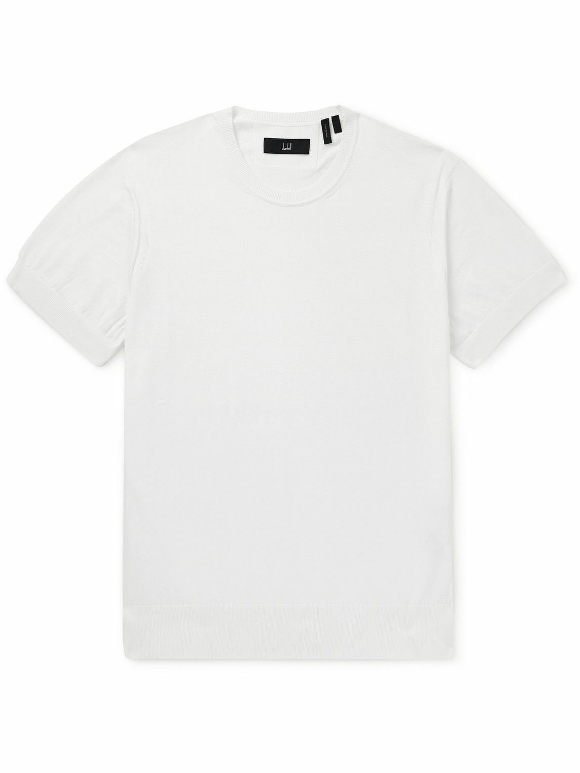 DUNHILL - Logo-Embroidered Cotton-Jersey T-Shirt - Blue Dunhill