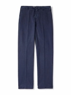 Kiton - Straight-Leg Lyocell-Blend Twill Trousers - Blue
