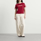 Adidas Women's Mesh T-Shirt in Team Victory Red/Warm Vanilla