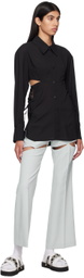 J KOO Black Cutout Shirt