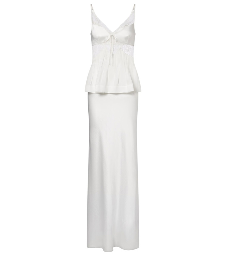 Photo: Self-Portrait Lace-trimmed georgette and satin gown
