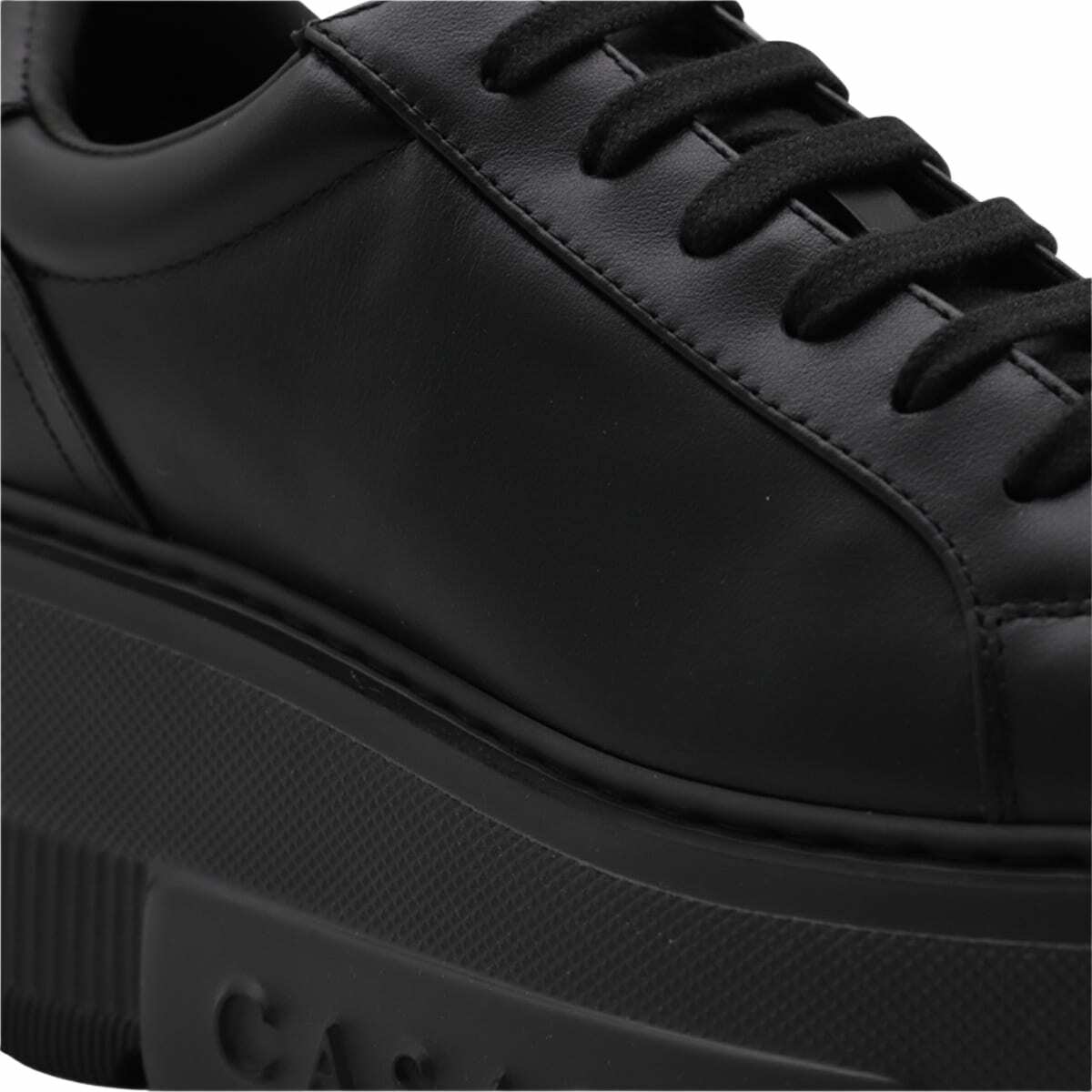 Casadei Black Leather Sneakers