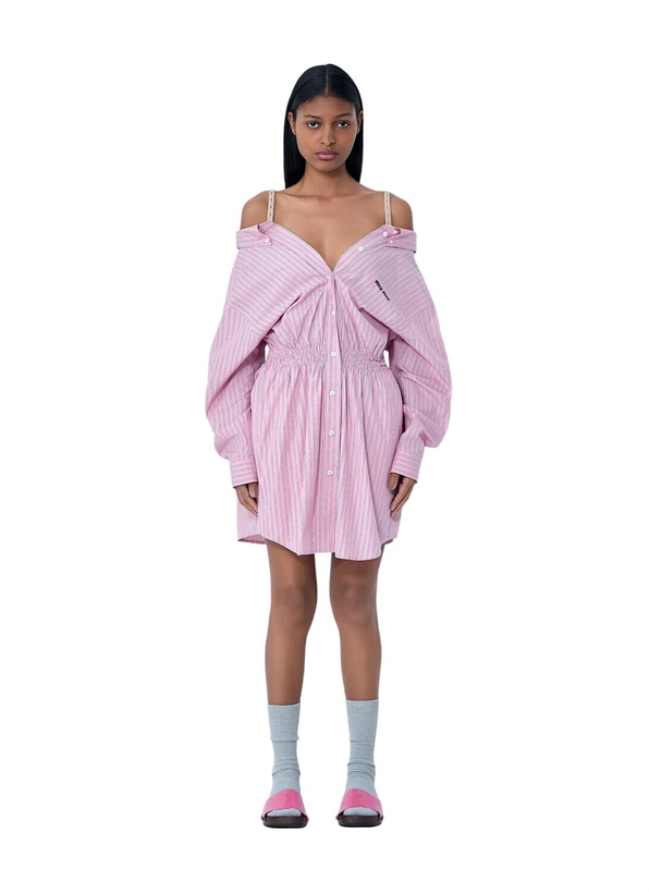 Miu Miu Logo Patch Satin Dress Miu Miu